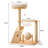 37.8" Solid Rubberwood Cat Tree with Space Capsule, Top Bed and Scratching Posts