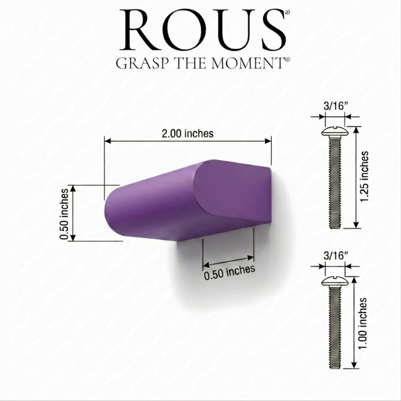 2" Length Geometric Knob, Royal (Purple)