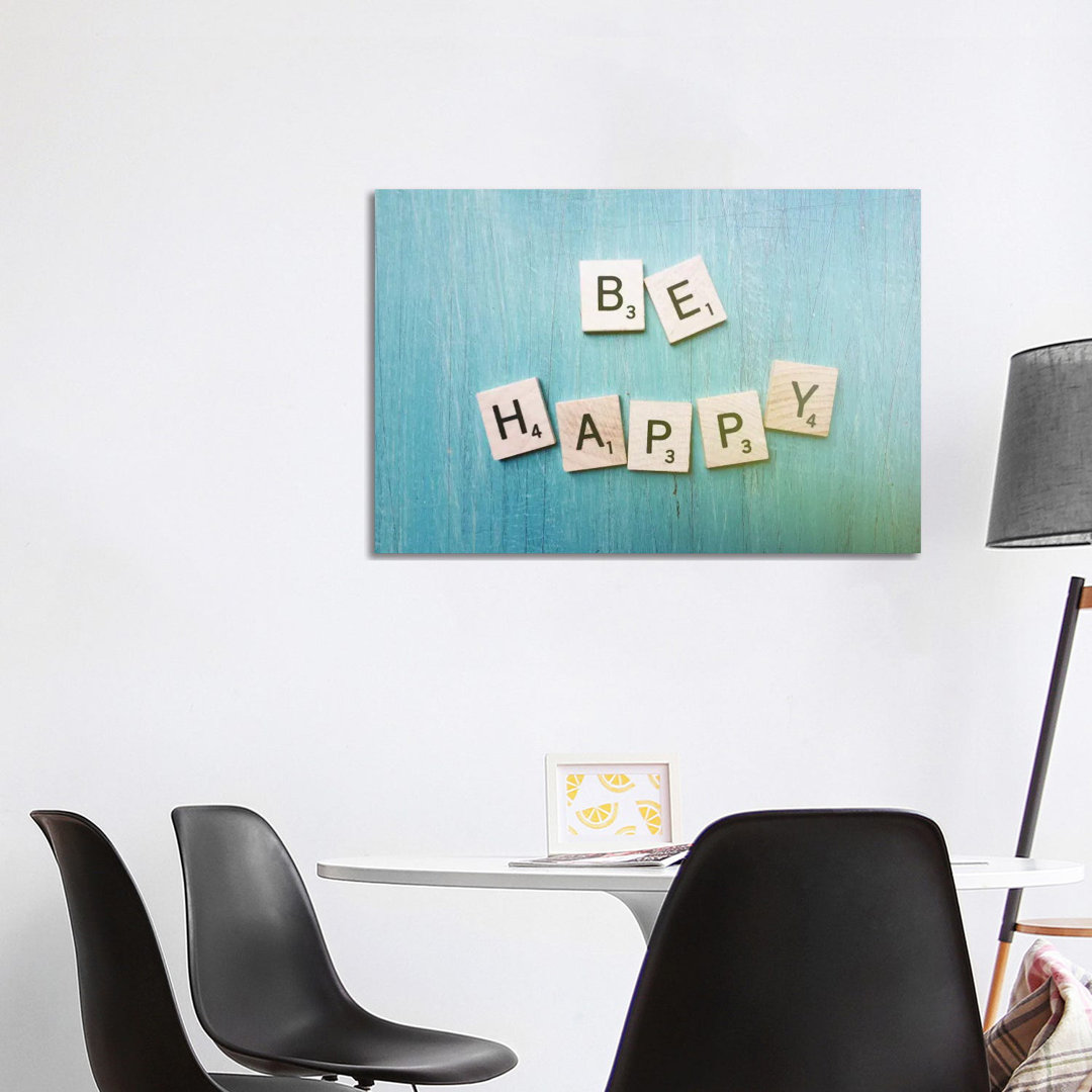 Be Happy von Olivia Joy StClaire - Galerie-verpackte Leinwand Giclée auf Leinwand