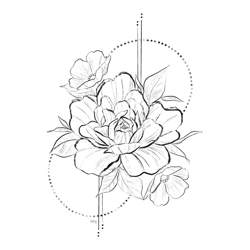 Boho pivoines 2 sur toile, H 36 po x l 24 po x P 1,25 po