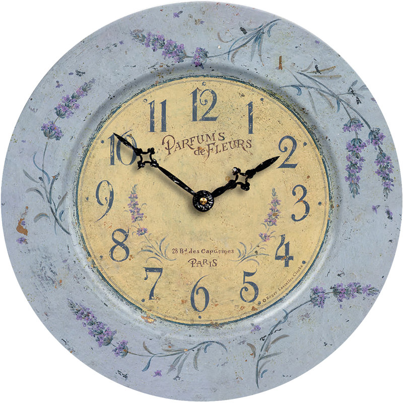Tin Wall Clock, Lavender Theme - 36cm
