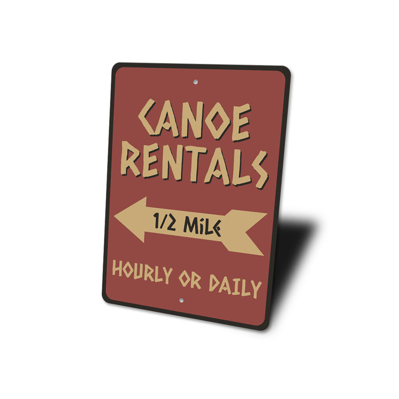 Enseigne canoë en aluminium, H 14 po x l 10 po x P 0,04 po