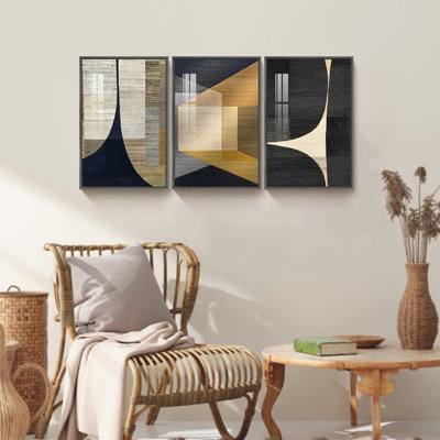 "Boho Style Geometric Color Shape", reproduction d'art sur toile encadrée