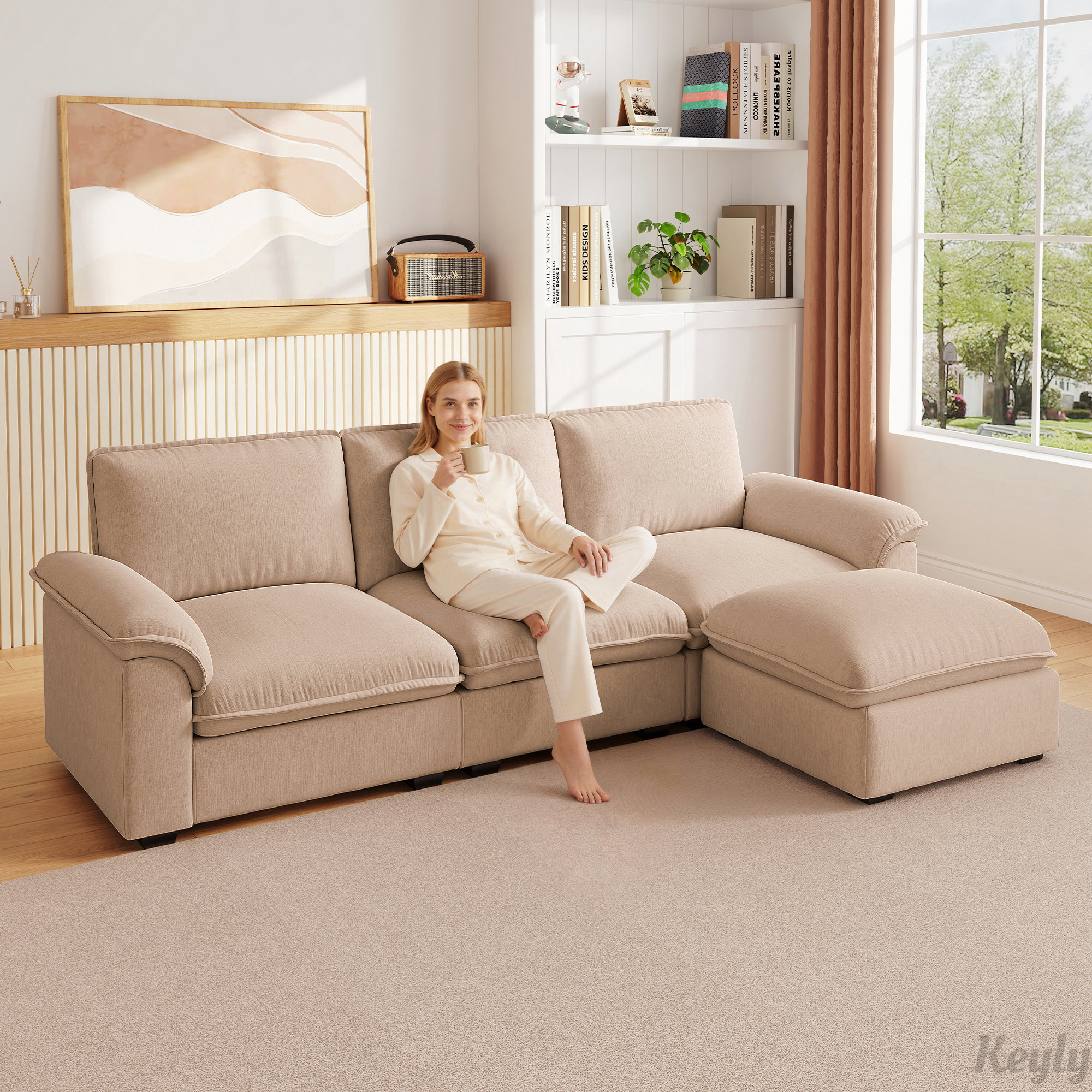 Latitude Run® Cloud Couch Sectional for Living Room L Shaped Couch ...