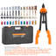 Ensemble d'outils pour écrou de rivet en acier orange, 16 pouces de long, mandrins 13 pièces et écrous 186 pièces, rivetage rapide, support stable, alliage haute résistance, installation facile