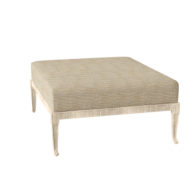 Wiltshire Outdoor Ottoman, Weathered White, Pique Gravel Sunbrella®