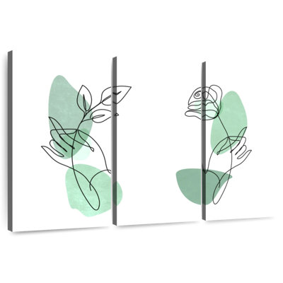 Harnek Minimalist Green Rose Lines
