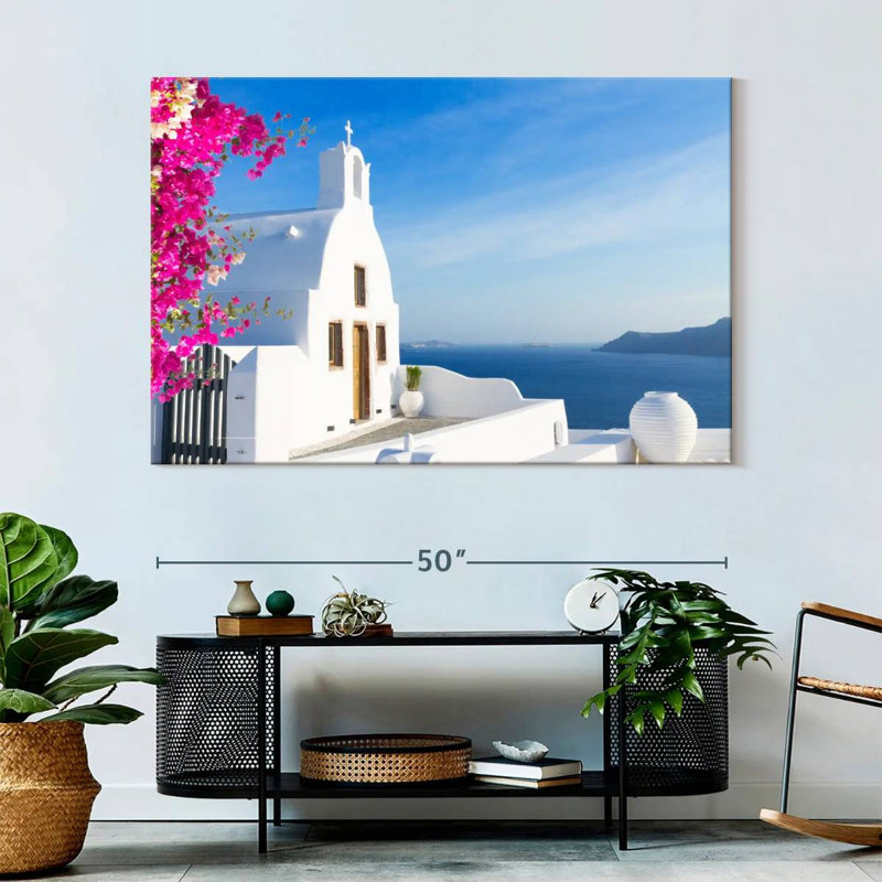 Lilie Santorini Island Church, 34" H x 51" W