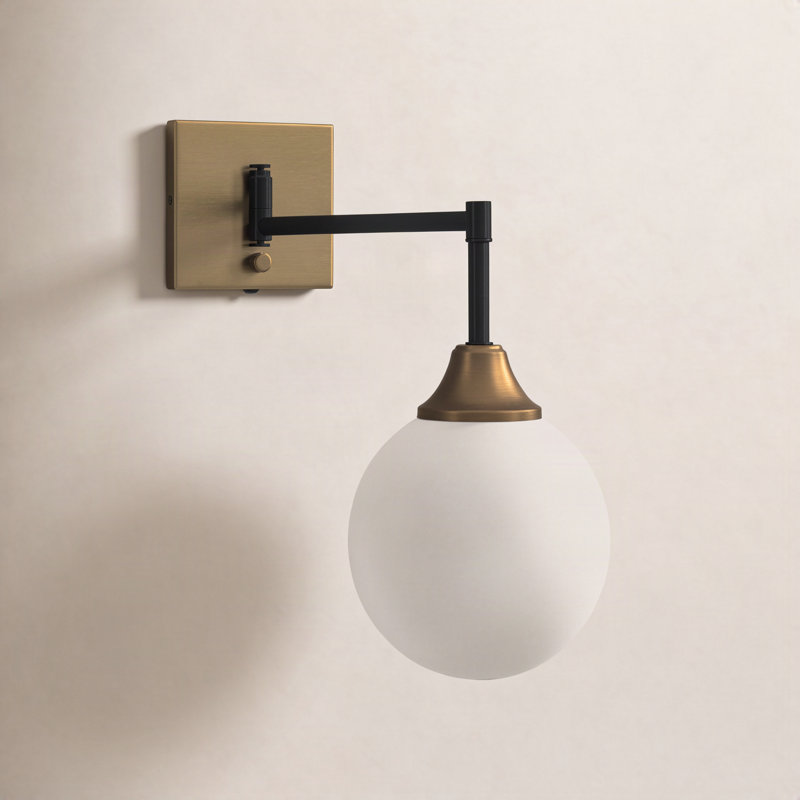Hallas 1-Light Dimmable Swing Arm Sconce