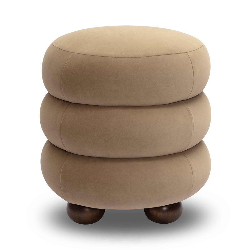 Repose-pieds en velours Stefanie, Taupe