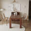 Table de salle à manger extensible moderne avec rangement Stowspan avec finition en mélamine et structure en bois-129599525