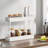 Slim Storage Cart 4 Tier,Bathroom Storage Organizer Rolling Utility Cart, Mobile Shelving Unit Slide Out Storage Cart, White