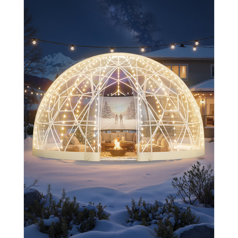 Garden Bubble Tent for 4-7 Person Outdoor Clear Geodesic Dome, 114" H x 180" W x 180" D