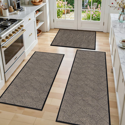 Cross-Weave Pattern Kitchen Mat (Set of 3)
