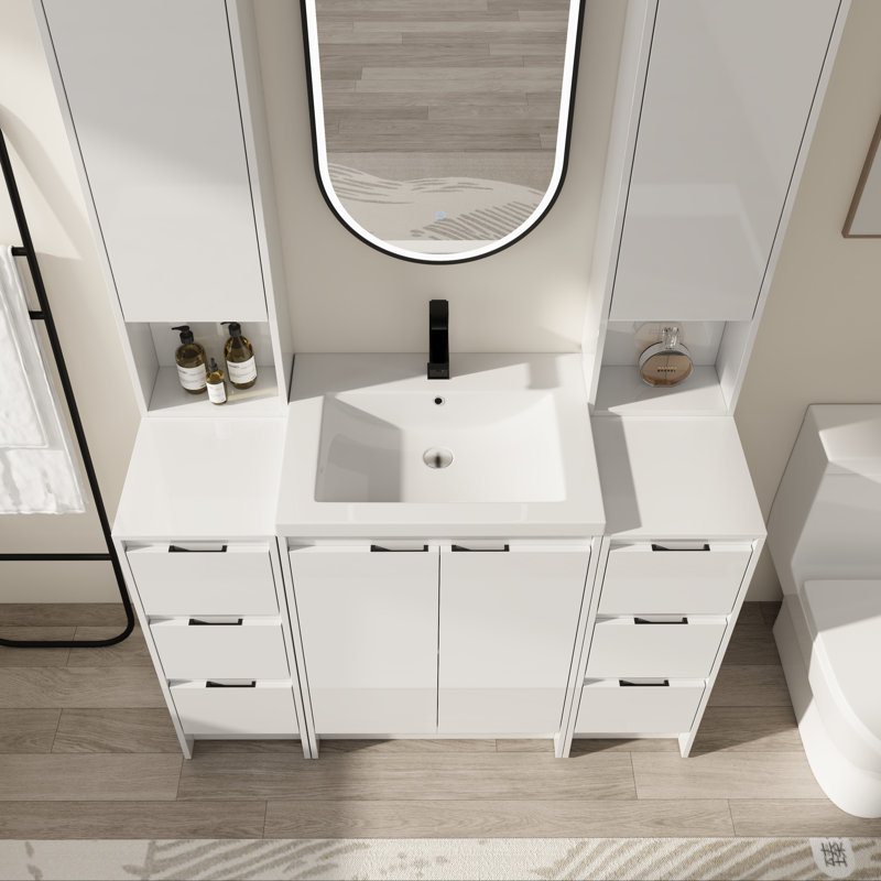 48" Vanity Set with Medicine Cabinets - Single Sink Storage