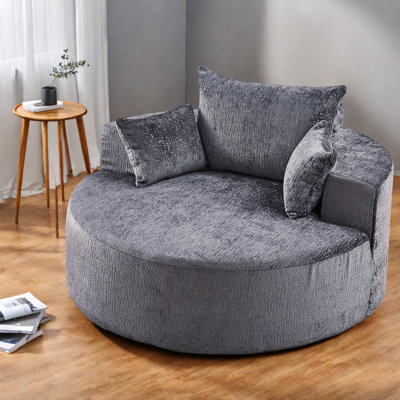 Fauteuil Fluffy Chenille, sans assemblage, parfait pour le salon et la chambre à coucher