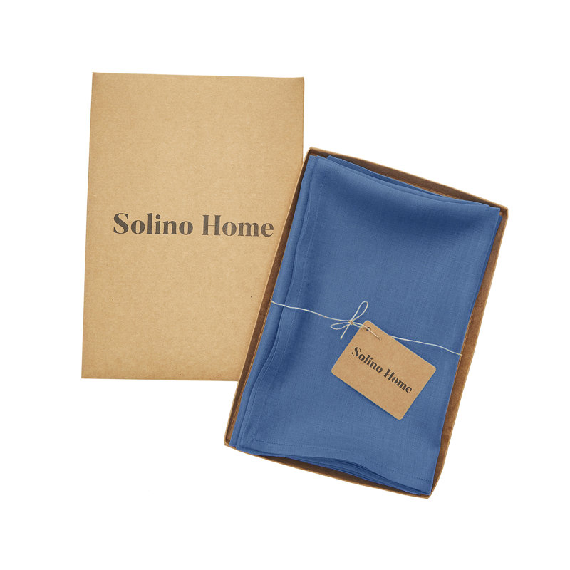 100% Pure Linen Dinner Napkins - Fete, Indigo Blue