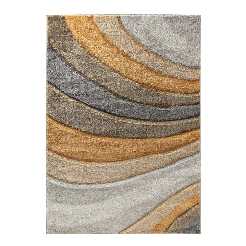 Afan Abstract Shag Area Rug, Rectangle 60 x 110cm