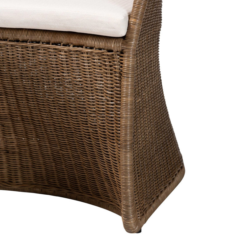 Fauteuil d'appoint bohémien en rotin gris délavé