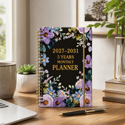CCloth Can Sleeves 5 Year Monthly Planner Floral   Notebook 60 Months Calendar Journal For Goal Tracking Schedule Organizer For Office School