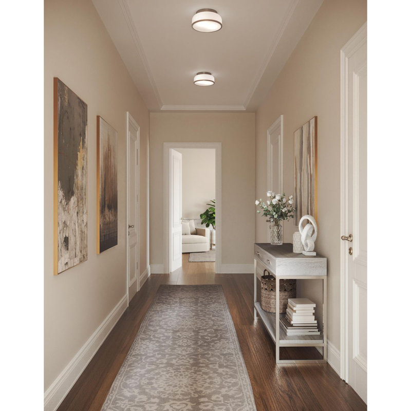 Asuna Glass Flush Mount, Brushed Nickel