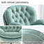 Chaise longue pivotante rembourrée en velours avec repose-pieds Zenon-26910938