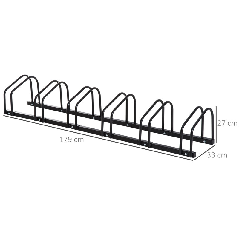 Andhav Bike Stand Parking Rack Floor/Wall Mount, 6 Racks Black
