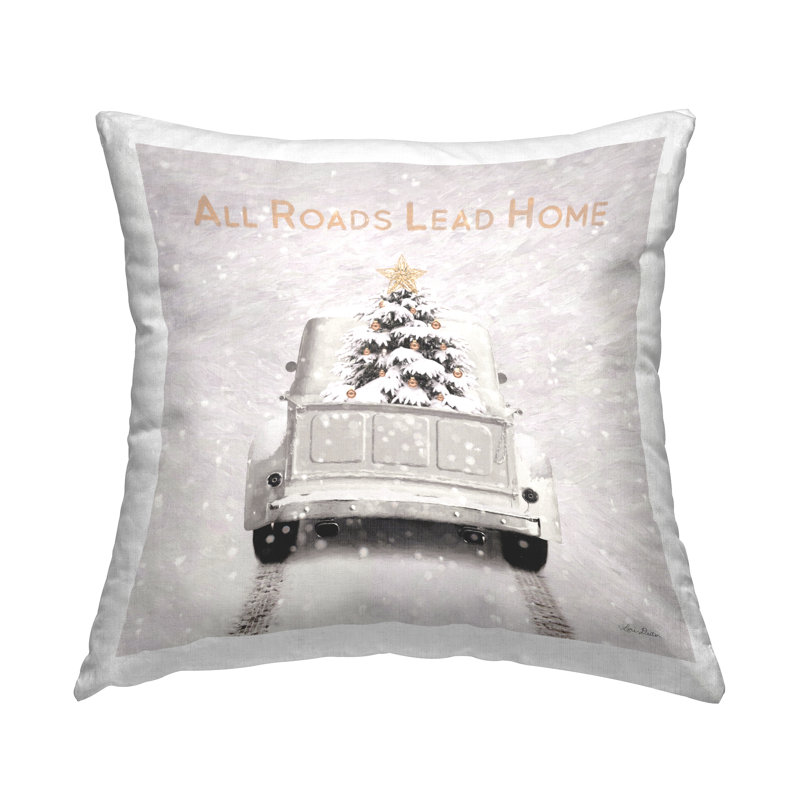 Coussin décoratif "All Roads plomb home" imprimé par Lori Deiter