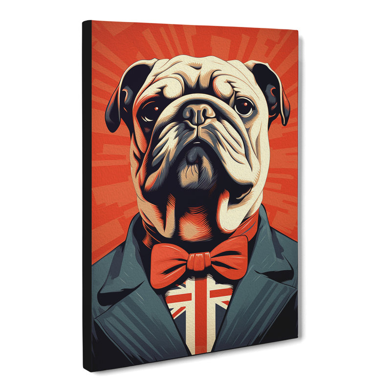 British Bulldog Constructivism - Wrapped Canvas, 60cm H x 40cm W x 3cm D