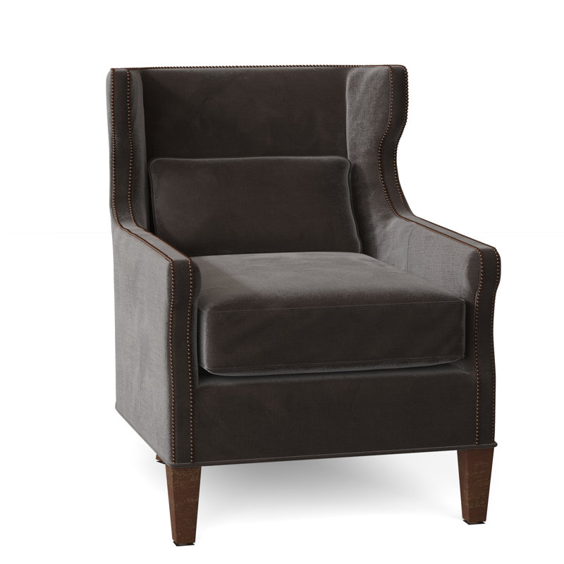 Fauteuil à oreilles l 28 po Percy, Montego Bay, Polyester vison 9953