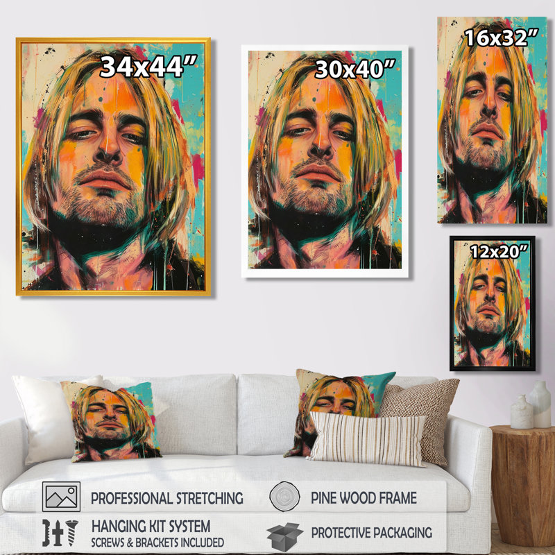 «Souvenir de Kurt Grungy», art mural, Toile tendue, H 40 po x l 30 po x P 1,5 po