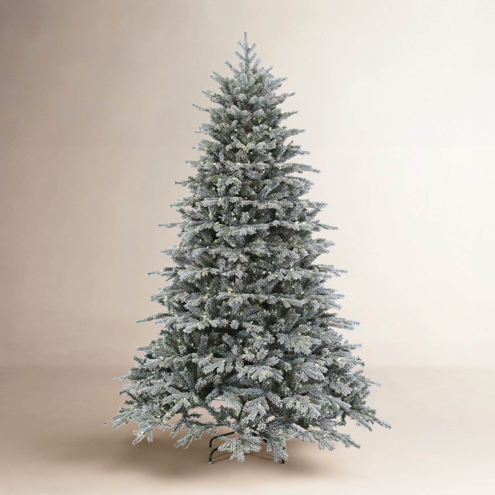 Natural Cut Flocked Narrow Spruce Tree 7.5ft