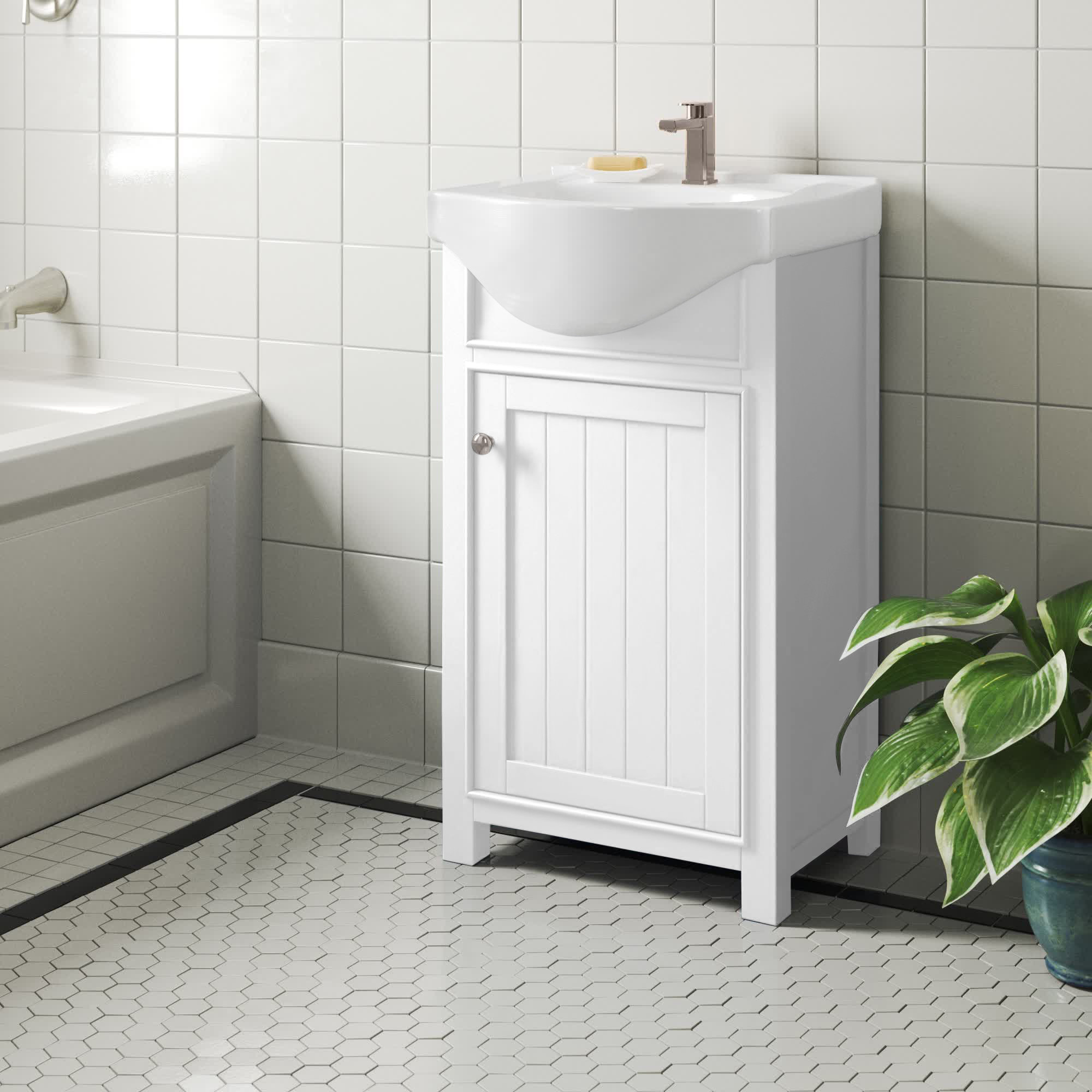 Andover Mills™ Orrstown 20'' Single Bathroom Vanity with Porcelain Top ...