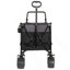 Chariot pliable multifonctionnel avec chariot pivotant et poussoir avec poignée rotative et roues tout-terrain à 360 ° - Conception robuste et réglable, grande capacité de transport, d'épicerie et d'utilisation extérieure, noir-gris-122373701