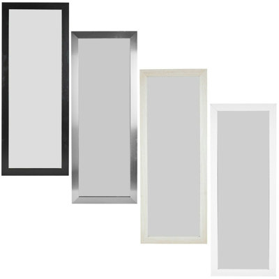 Kalayia Wood Framed Wall Mounted Full Length Mirror in Grey
