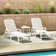 Nautical 3-Piece Chaise Lounge with Arms Set with South Beach 18" Side Table