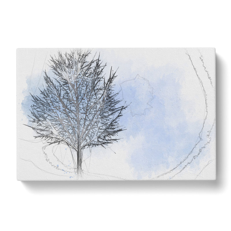 Tree In The Winter Vol.1 Sketch - Wrapped Canvas Print, 60cm H x 91cm W x 3cm D