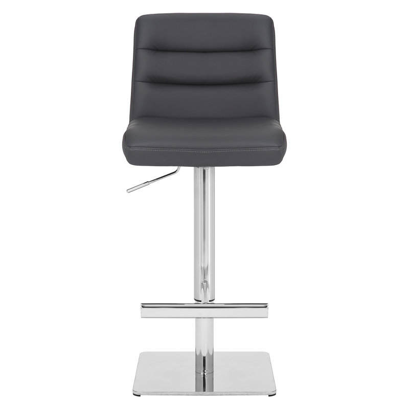 Basso Swivel Upholstered Counter Stool with Metal Frame, Grey Charcoal