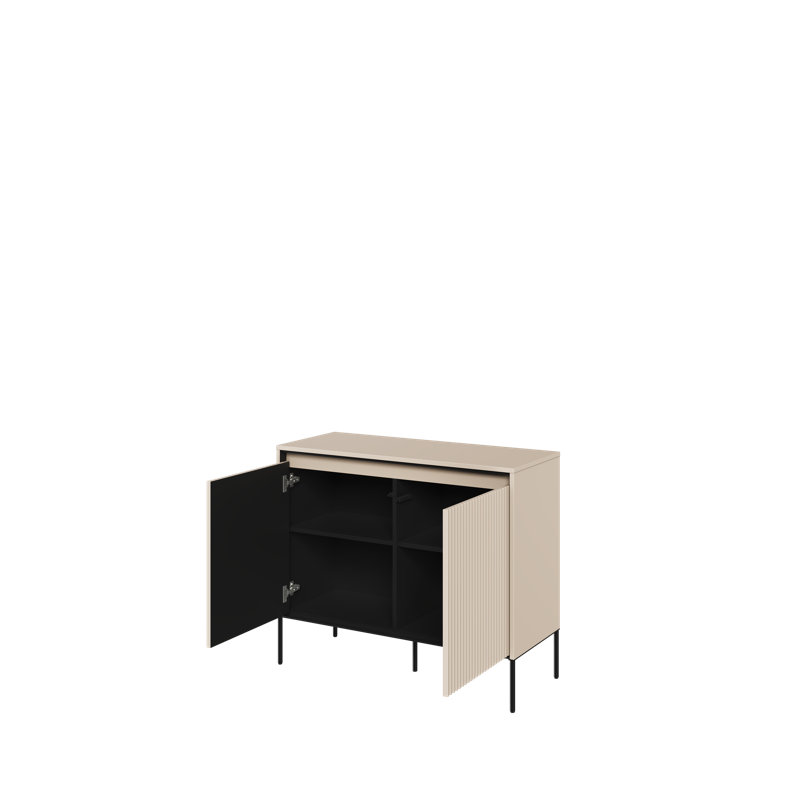 Aileu 98cm Sideboard, Sand Beige/Black
