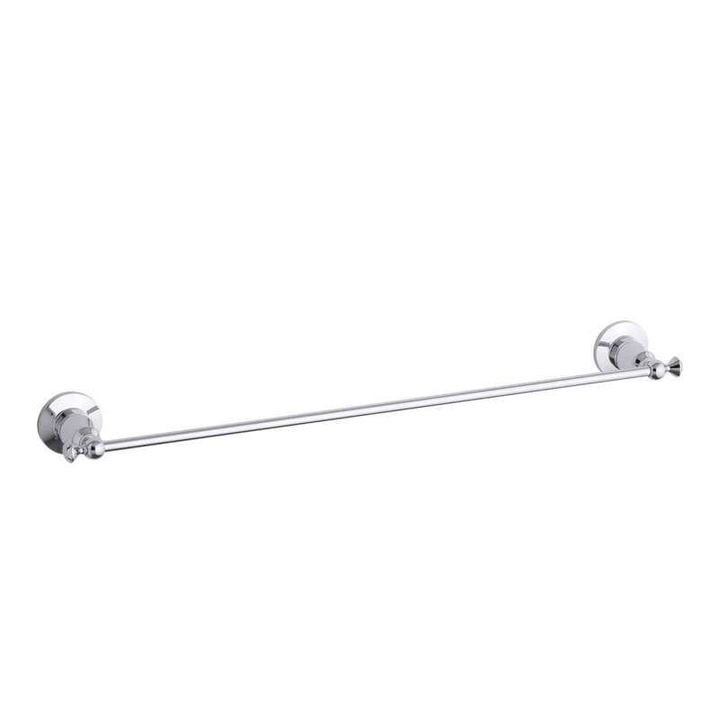 Antique Wall Mounted Towel Bar, Polished Chrome, 24''