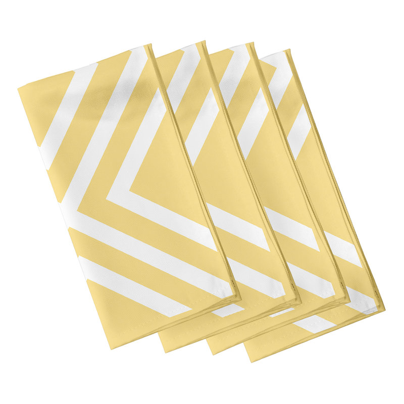Laronica Polyester Geometric Square Napkin, Yellow