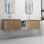 Meuble-lavabo double 71,12 po avec plateau en résine Jazleen-350264846
