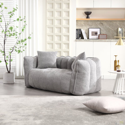Fauteuil à billes souple avec noyau en mousse haute résilience pour deux personnes. Le canapé inclinable carré confortable est idéal pour les membres de la famille et les amis qui se livrent à des jeux, lisent, regardent la télévision