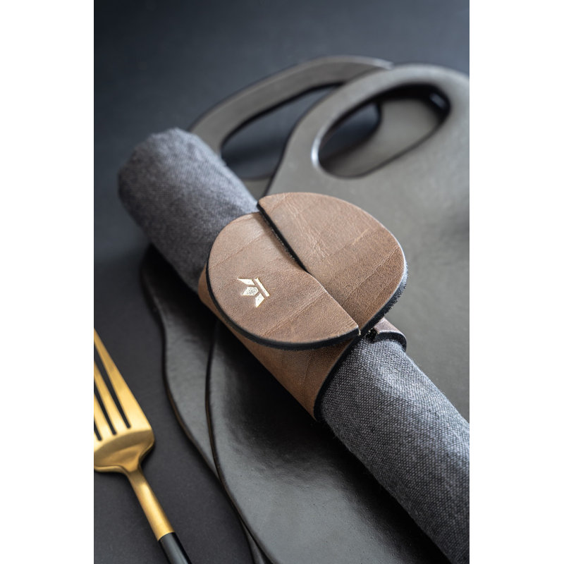 Rond de serviette en bois, Brun