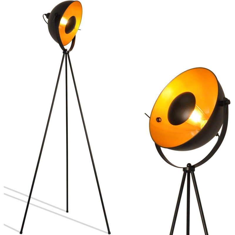 Lampe trépied industrielle réglable pour salon Michael
