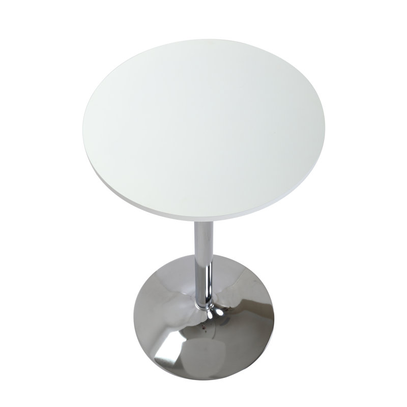 Benie Pine Round Metal Base Dining Table