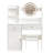 Artemas Bedroom Vanity Table With Lights And Mirror, 3 Color Settings, Spacious Storage White Makeup Mirror Lights, Construction, For Beauty