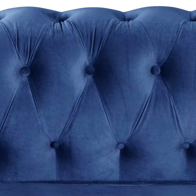 Ensemble de salon 2 pièces Trapeza, Velours bleu clair
