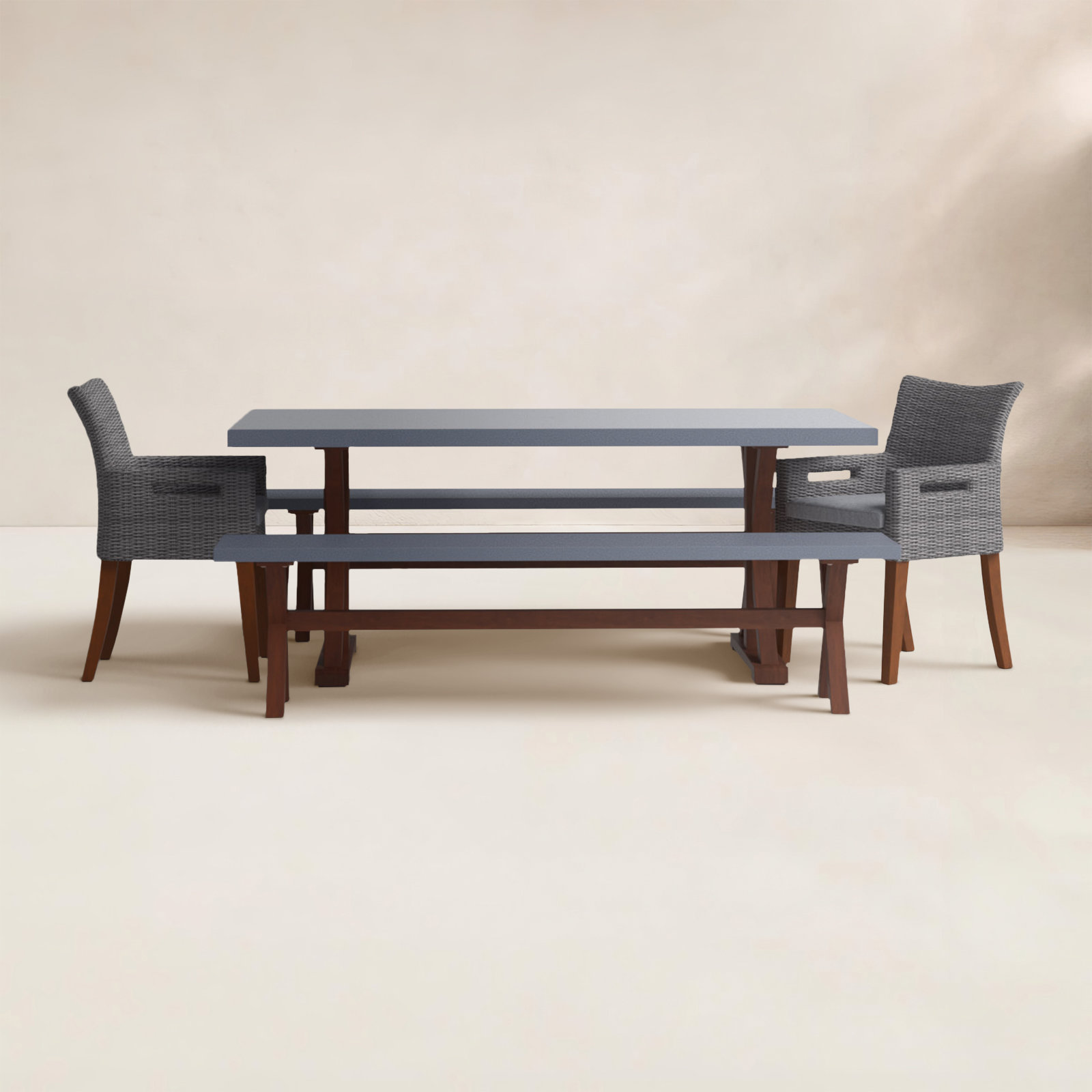 Fleur 74" Eucalyptus Patio Dining Set