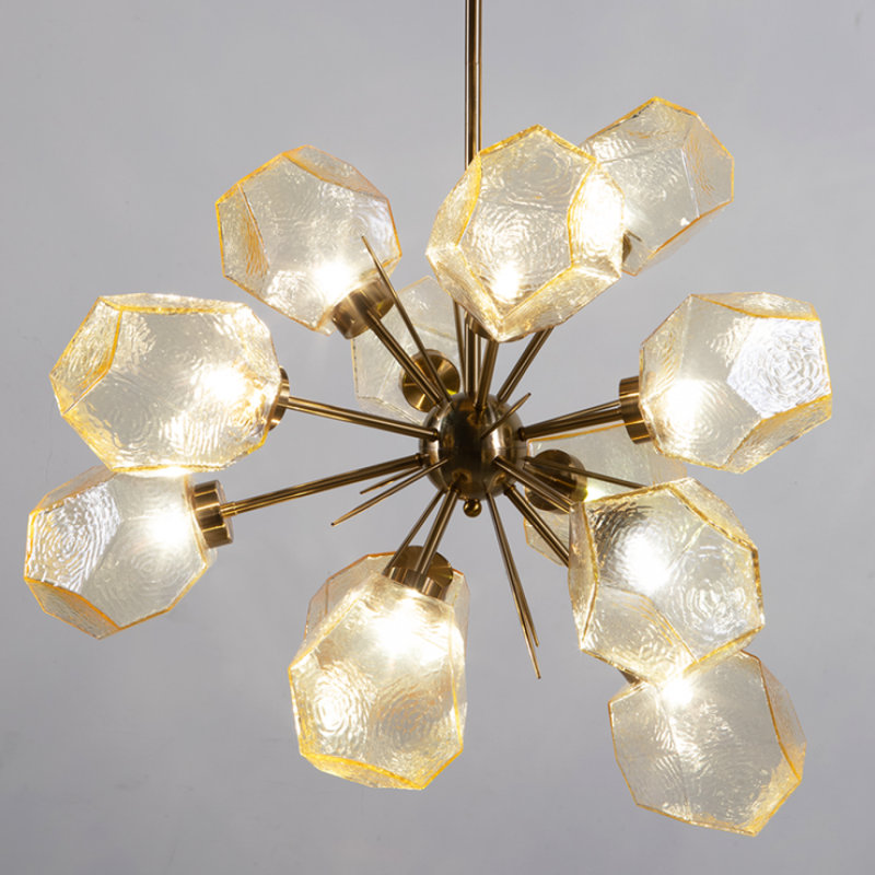 Lustre spoutnik clair Cicero Starburst, H 42 po x l 44 po x P 44 po, Brun nickel, Fumée